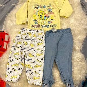 Toddler boys/ girls shirt and pajamas set size 3 M